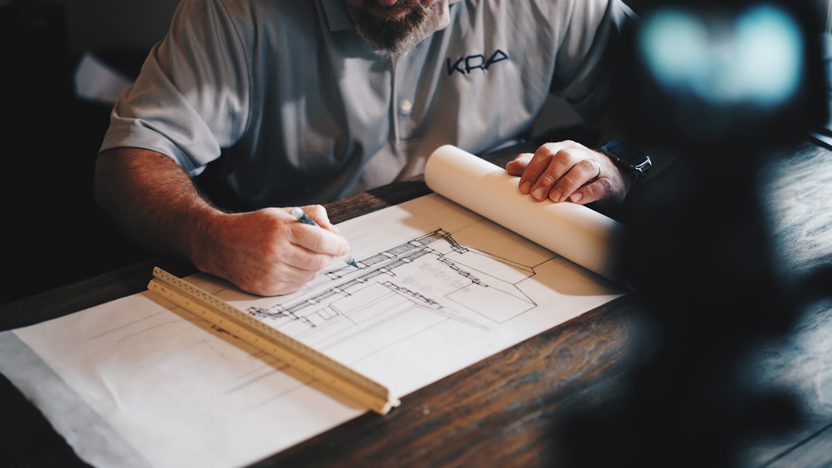 Trade business planning documents on a desk